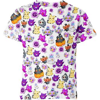 Halloween Specters Gengar, Mimikyu, Gatsly Colorful DQS Shirt