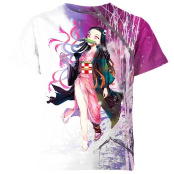 Majestic White-Purple Nezuko Kamado From Demon Slayer Shirt