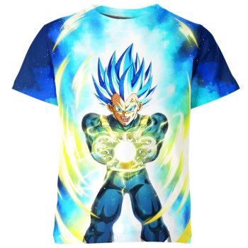 Majestic Saiyan Elegance - Royal Blue Shirt