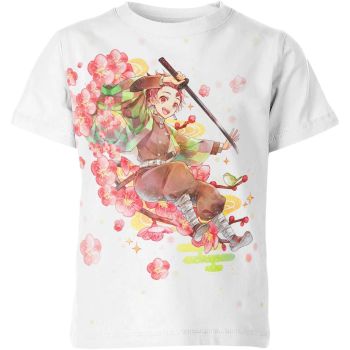Tanjiro Kamado From Demon Slayer Shirt - White