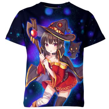 Bold Black and Blue Megumin From Konosuba Shirt