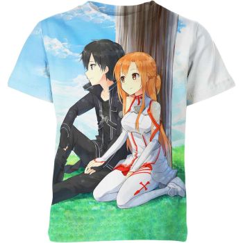 Kirito and Asuna - Dynamic Sword Art Online Multicolored Shirt