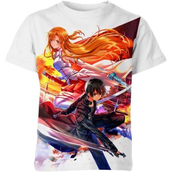 Kirito and Asuna - Sweet Sword Art Online White Shirt