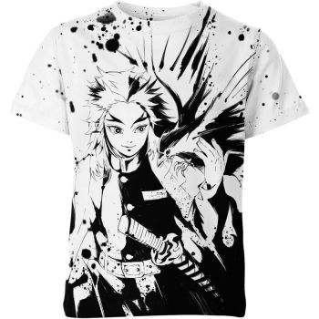 Pure and Brilliant White Kyojuro Rengoku From Demon Slayer Shirt