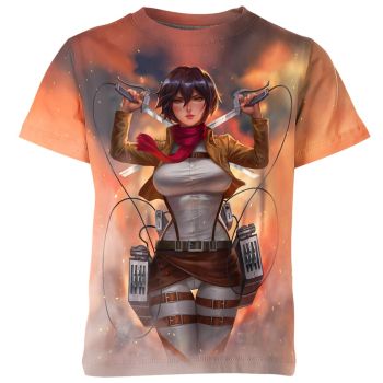 Fiery Orange Mikasa Ackerman From Attack on Titan Shirt