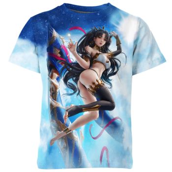 Ishtar From Fate Stay Night Shirt - Luminous Azure Divinity - Enchanting Goddess in Blue Radiance