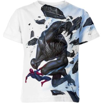 Web Warriors: Venom vs Spider-man Man Red T-Shirt for Boys and Girls