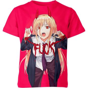 Crimson Passion: Power from Chainsaw Man Shirt