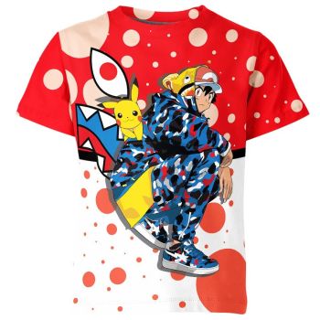 Signature Style Ash Ketchum And Pikachu X Bape Shirt
