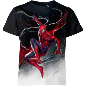 Sleek Black Spider-man Man Logo T-Shirt: Iconic Symbol of Heroism