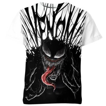 Duality of Darkness: Black and White Venom  Hero Shirt - A Dark And Edgy  Tee