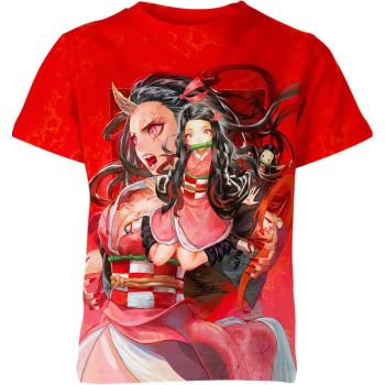 Dynamic Red Nezuko Kamado From Demon Slayer Shirt
