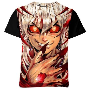 Inuyasha Shirt - Scarlet Fire Rebirth - Playful Resilience in Fiery Red Hues