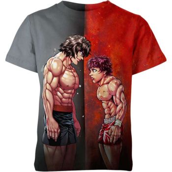 Clash of Titans - Kengan Ashura Vs Baki Shirt in Grey and Red