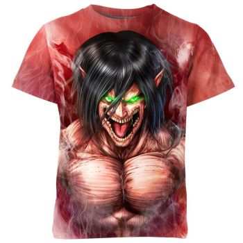 Crimson Resolve - Eren Yeager From Attack On Titan Red-Brown Shirt