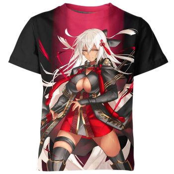 Fiery Okita Soji From Fate Shirt in Black and Red