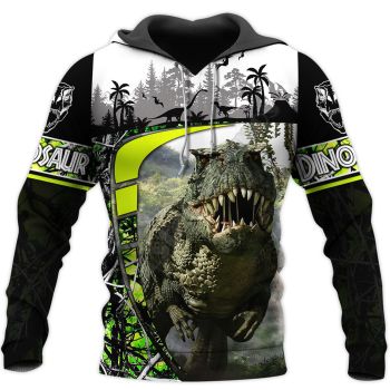 Vintage  Black Dinosaurs Pattern Animals Hoodie