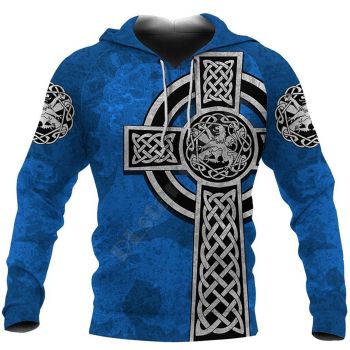 Popular Blue Lion Pattern Tattoos Hoodie