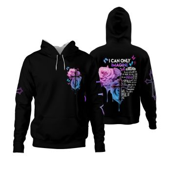  Street Style Black Crosses Rose Pattern Jesus Hoodie