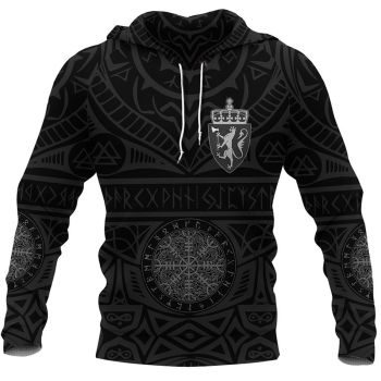 Oversize Black Totem Pattern Tattoo Hoodie