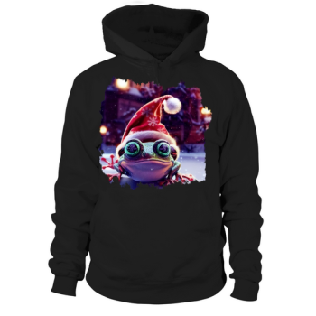 Cute Little Frog With Santa Hat Hoodies