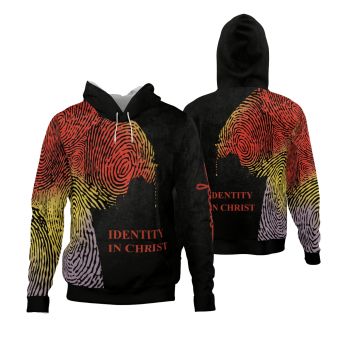  Street Style Black Red Alphabet Pattern Jesus Hoodie