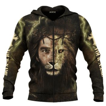  Fashion And Gorgeous Brown Lion Headshot Pattern Jesus Hoodie