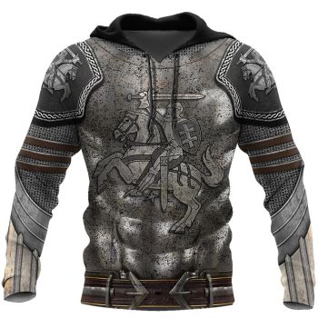 Gorgeous Black Horse Pattern Armor Hoodie