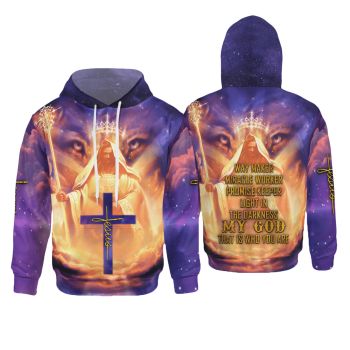  Precious And Gorgeous Purple Crosses Pattern Jesus Hoodie
