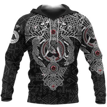 Precious And Gorgeous Black White  Snake Pattern Tattoo Hoodie