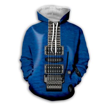 Generous And Beautiful Blue Strings Pattern Strings Hoodie