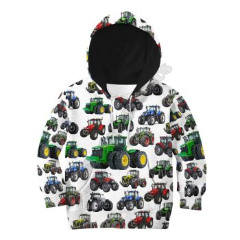 Generous And Beautiful White Tractor Pattern Car Hoodie