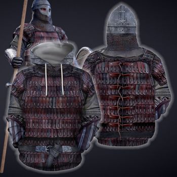 Elegance Brown Belt Pattern Armor Hoodie