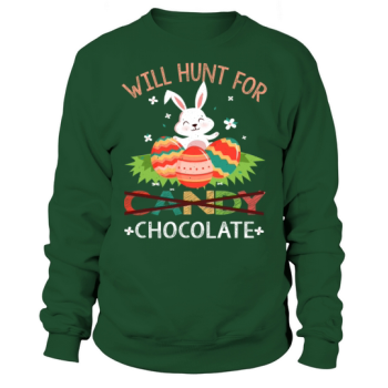 Chocolate Kawaii Easter Bunny Easter Sunday Sweatshirt