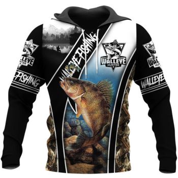 Vintage  Black Fish Pattern Animals Hoodie