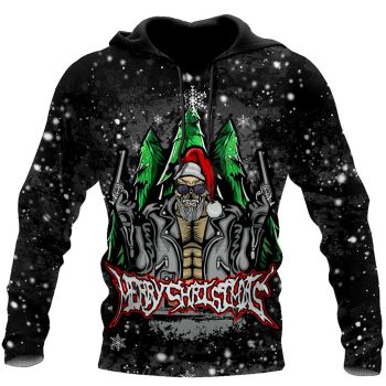 Precious And Gorgeous Black Tree Skuull Santa Pattern Christmas Hoodie