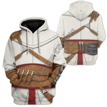 Temperament White Belt Pattern Armor Hoodie