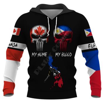 Elegance Black Skull Pattern Skull Hoodie