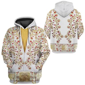 Loose White Diamond Pattern Indians Hoodie
