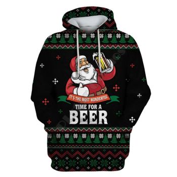  Generous And Beautiful Black Santa Claus Pattern Christmas Hoodie