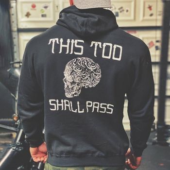 Street Style Black Alphabet Pattern Alphabet Hoodie