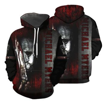  Loose Black Knives Skull Horrible Long Nails Pattern Halloween Hoodie