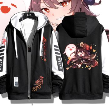 Cute Genshin Impact Hutao Game Zip-Up Hoodie 