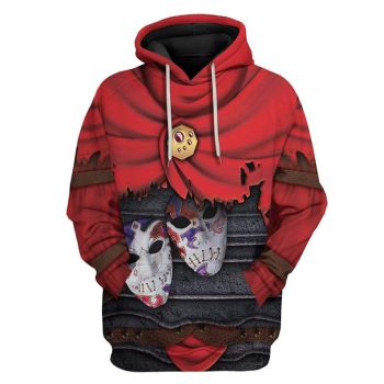 Loose Red Skull Pattern Indians Hoodie