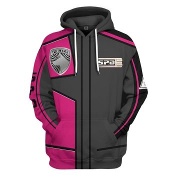 Precious Black Pink Totem Pattern Armor Hoodie