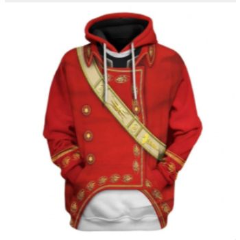 Loose And Gorgeous Red Belt Pattern Animals Hoodie