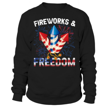 Fireworks Freedom I Love This Land God Sweatshirt