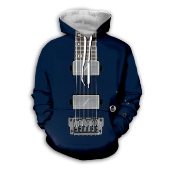 Cute Blue Strings Pattern Music Hoodie