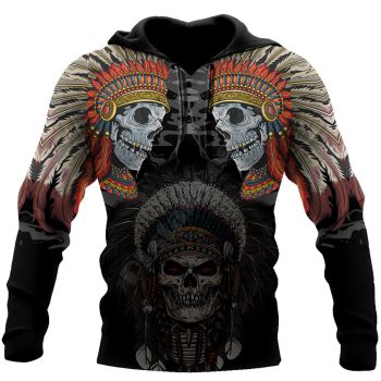 Generous And Beautiful Black Skull Pattern Skull Hoodie