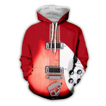 Elegance Red Strings Pattern Music Hoodie
